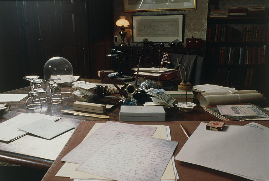 Darwin Photograph - View Of Darwins Desk At Down House by Volker Steger