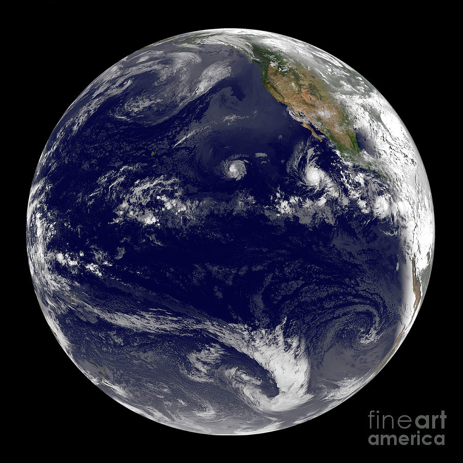 View Of Earth Showing Three Tropical Photograph by Stocktrek Images
