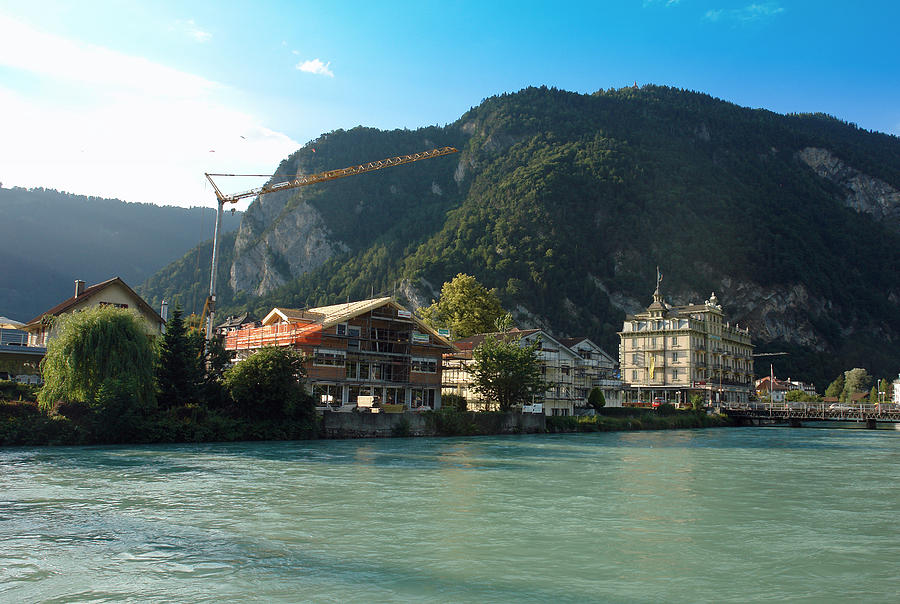 View of Interlaken across the stream Photograph by Ashish Agarwal