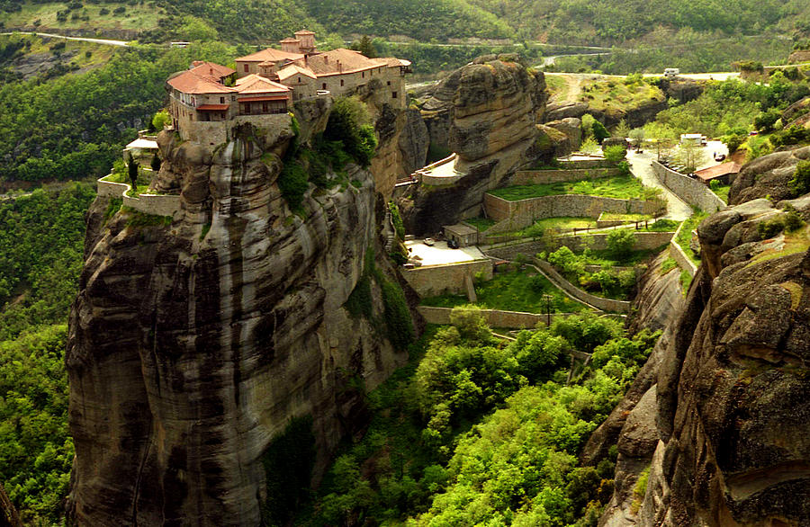 View of Meteora with Monastery Photograph by Emanuel Tanjala