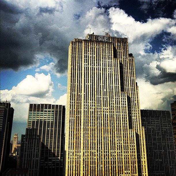 Architecture Photograph - View Of Rockefeller Center From My Desk by Arnab Mukherjee