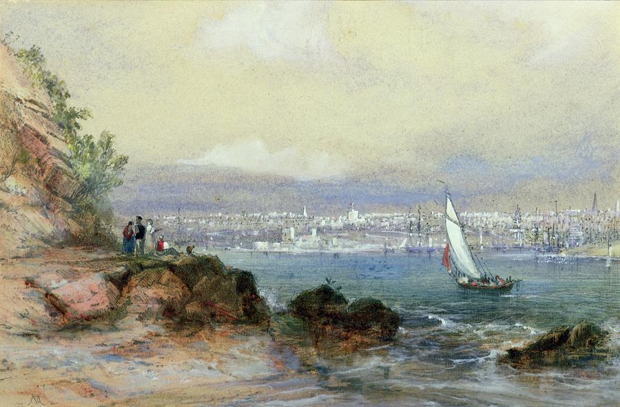 Boat Painting - View of Sydney Harbour by Conrad Martens