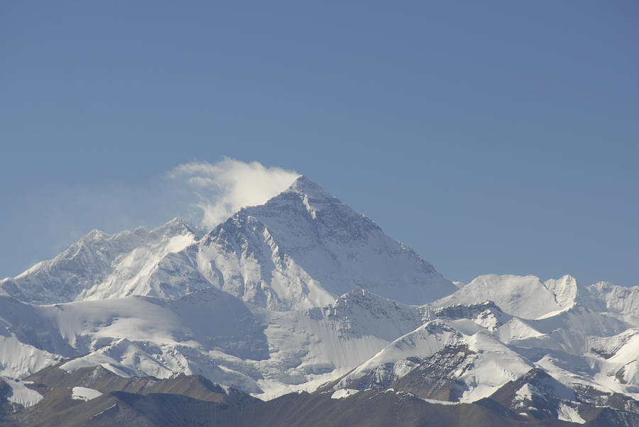 View Of The North Face Of Mt Everest From The Pang-la Pass, Tibet ...