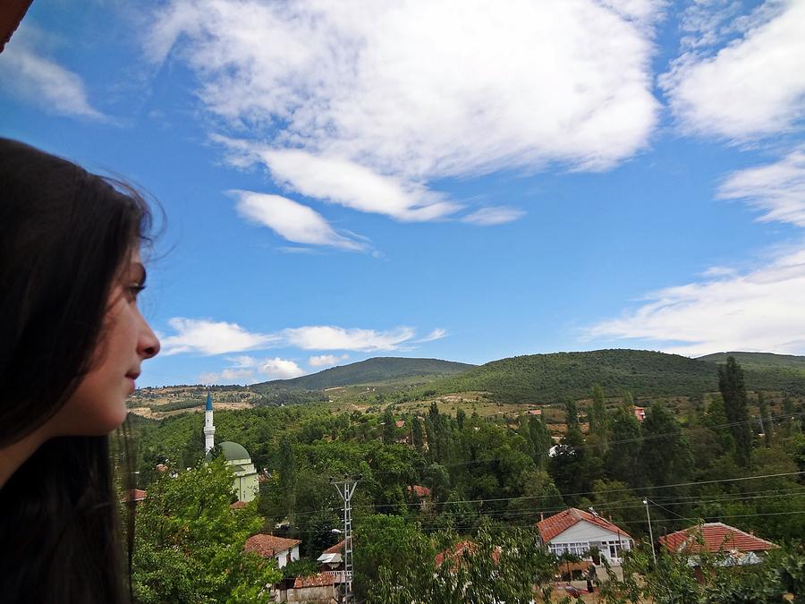 Cloud Photograph - View of the village in the face of a girl clouds by Necati Cil