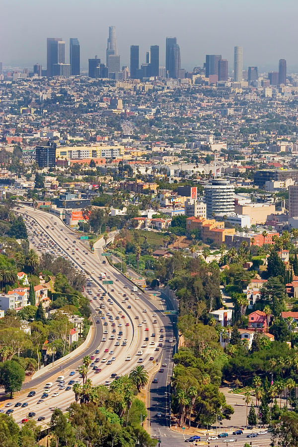 View Over Hollywood & Downtown Los Angeles Photograph by Photograph by ...