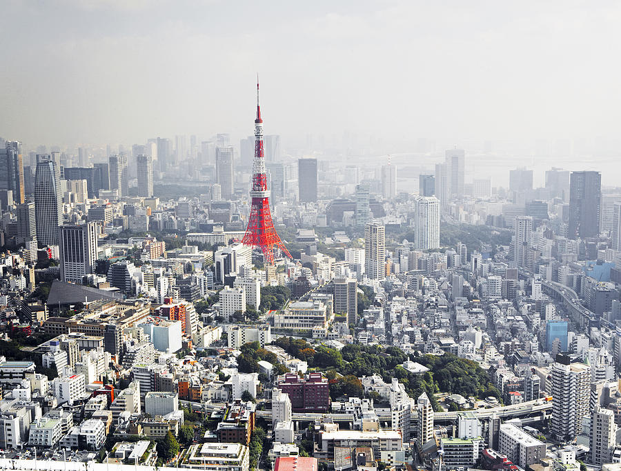 View Over Tokyo With Tokyo Tower Photograph by Allan Baxter