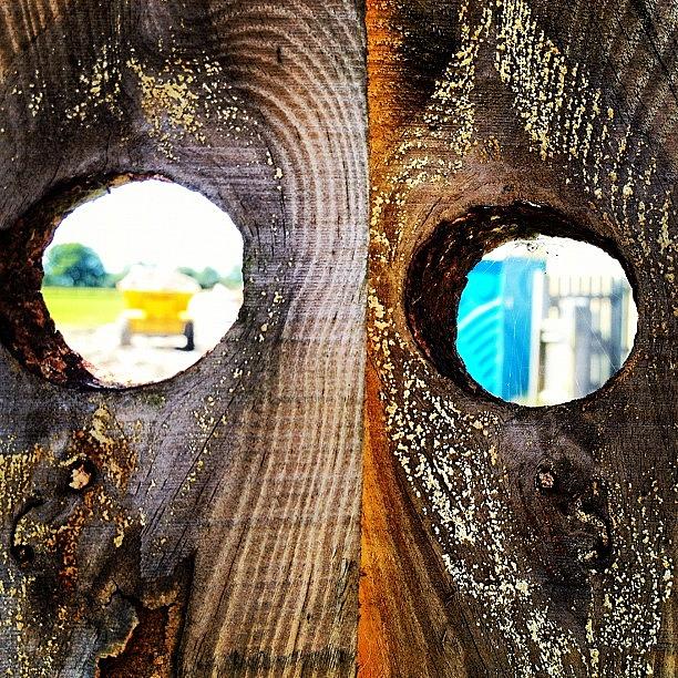 Wood Photograph - View Through Two #holes In My #fence Of by Nathan Clarke