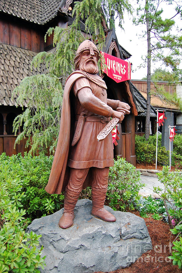 Landmark Photograph - Viking Statue Norway Pavilion EPCOT Walt Disney World Prints by Shawn OBrien