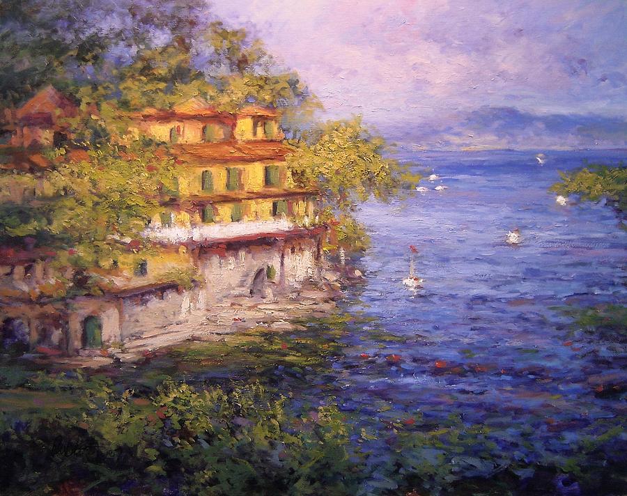 Italy Painting - Villa near Portofino Italy by R W Goetting