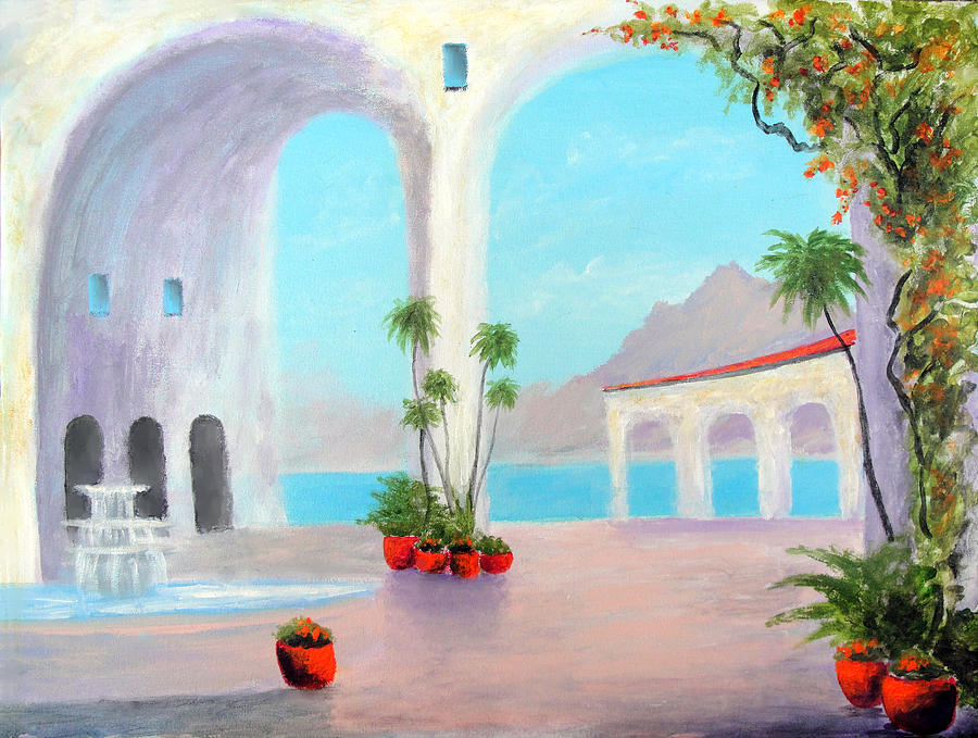 Villa Of  Arches Painting by Larry Cirigliano