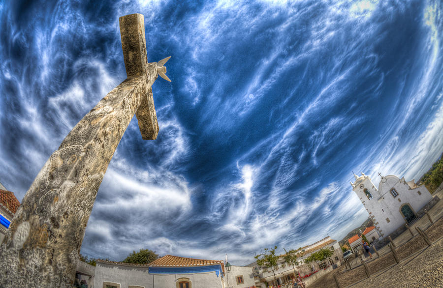 Architecture Photograph - Village cross by Nathan Wright