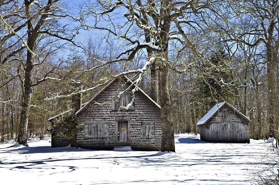 Vintage Photograph - Vintage Buildings in the Winter Snow by Susan Leggett
