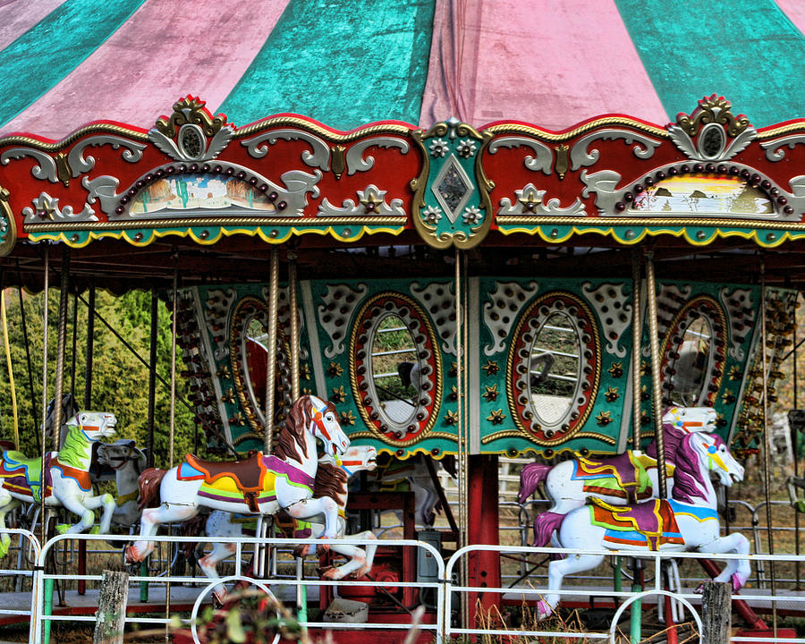 Horse Photograph - Vintage Circus Carousel - Merry-Go-Round by Kathy Clark