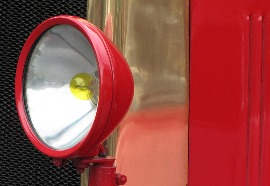 Vintage Fire Truck Headlight Photograph by Tony Grider