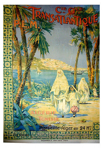 yellow palm tree French Air Marseille art print poster