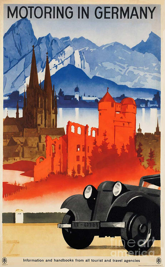  Vintage  Germany Travel Poster Photograph by George Pedro