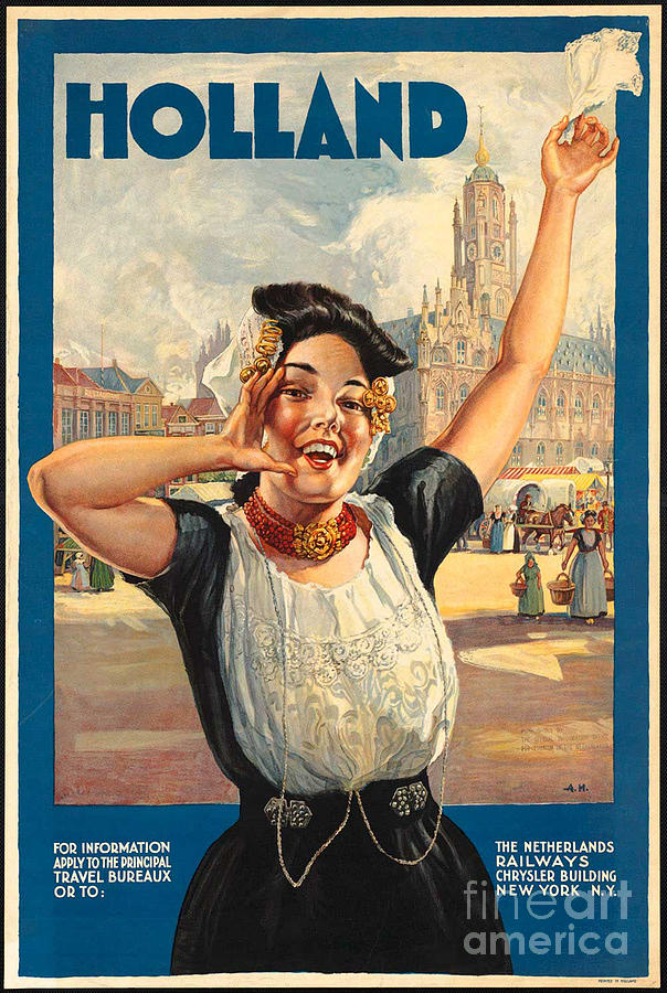 Vintage Holland Travel Poster Photograph by George Pedro