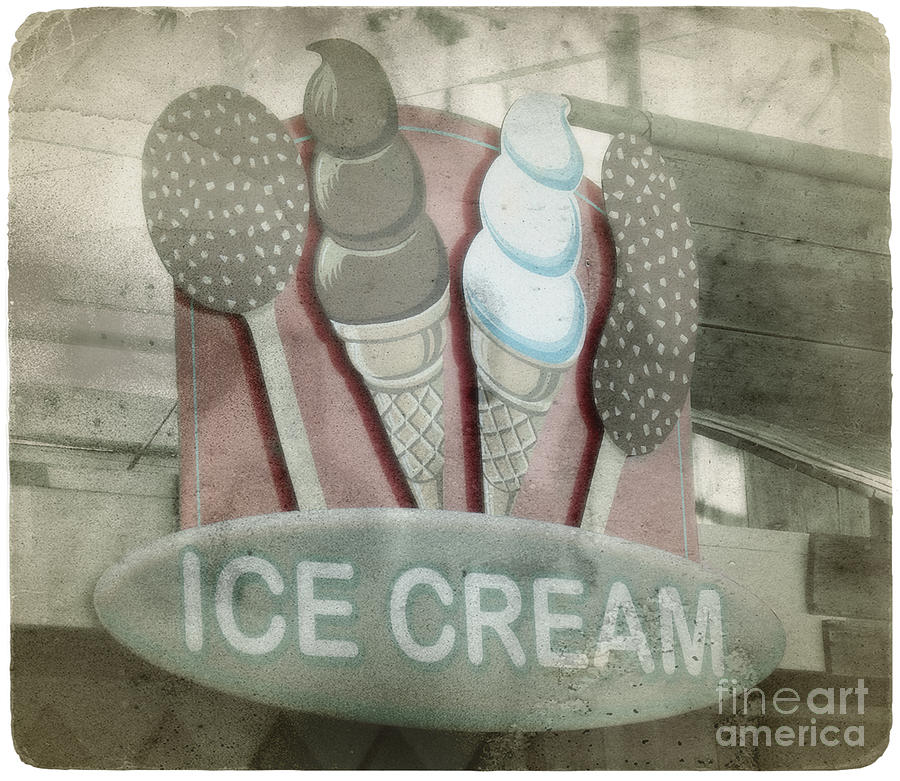Vintage Ice Cream Sign Photograph by Jim And Emily Bush