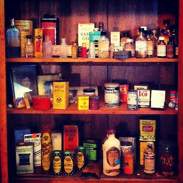 Bottle Photograph - #vintage #medicinecabinet #shelves by T C