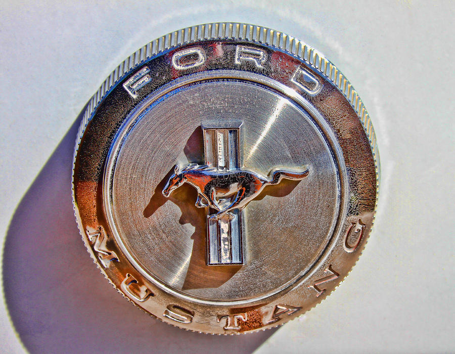 Vintage Mustang Gas Cap Photograph by Tony Grider