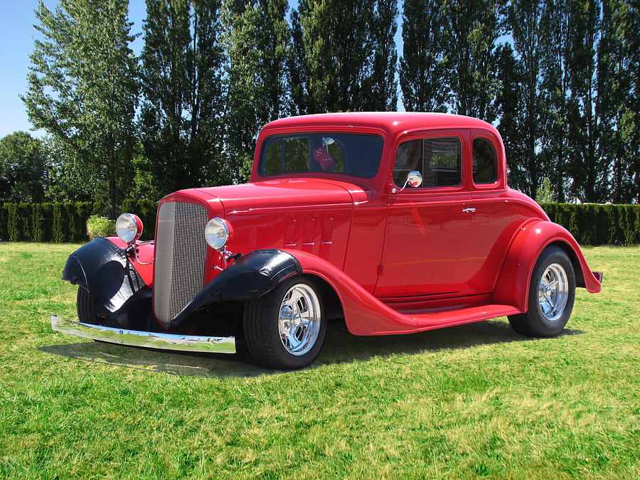 Vintage Red Hot Rod Photograph by Helaine Cummins