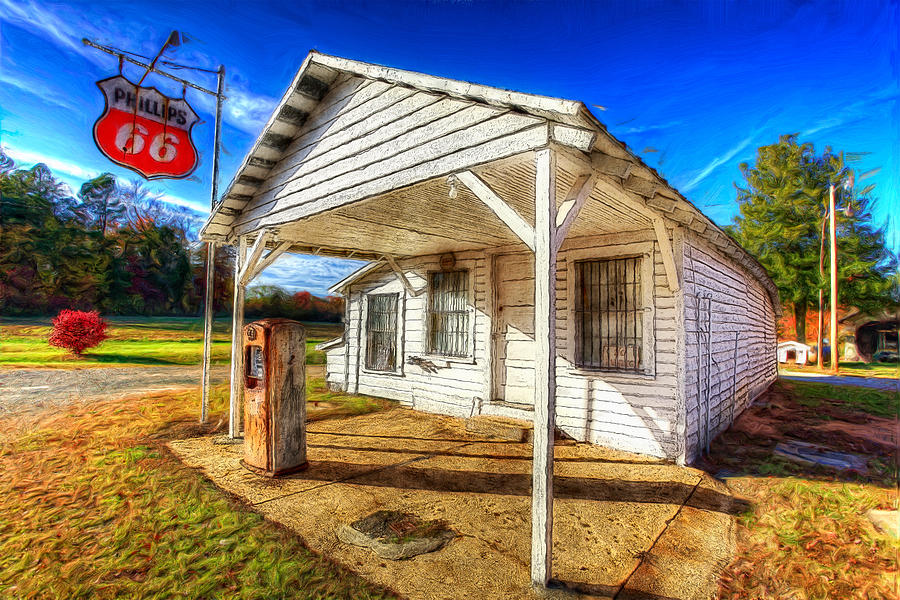 Vintage Rural One Pump Gas Station II Photograph by Dan Carmichael
