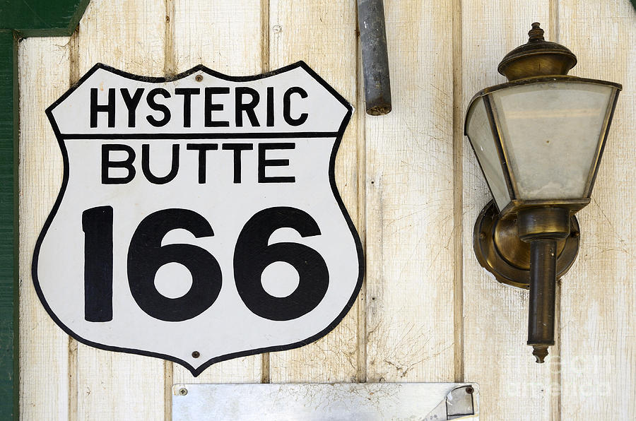 Vintage Sign Hysteric Butte 166 Photograph by Bob Christopher