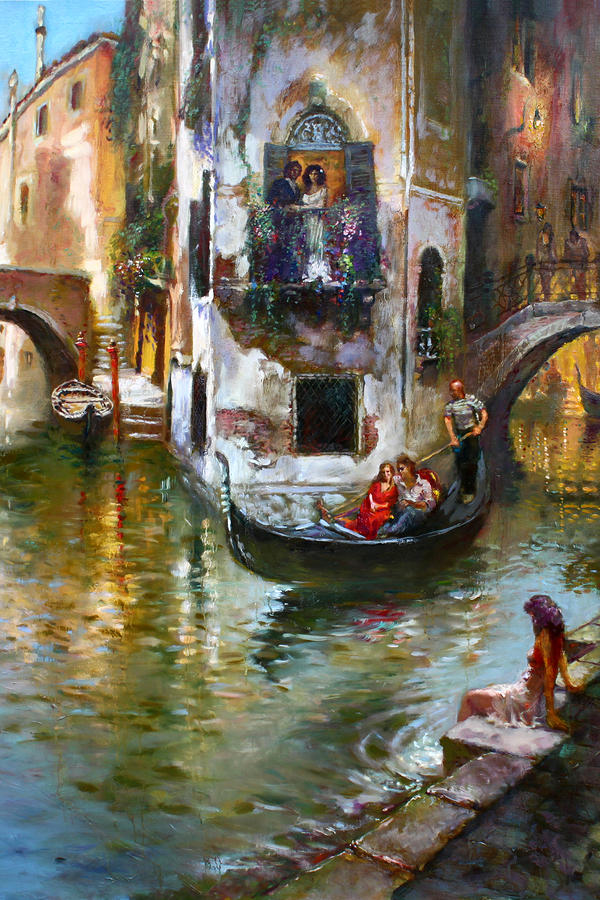 Viola in Venice Painting by Ylli Haruni