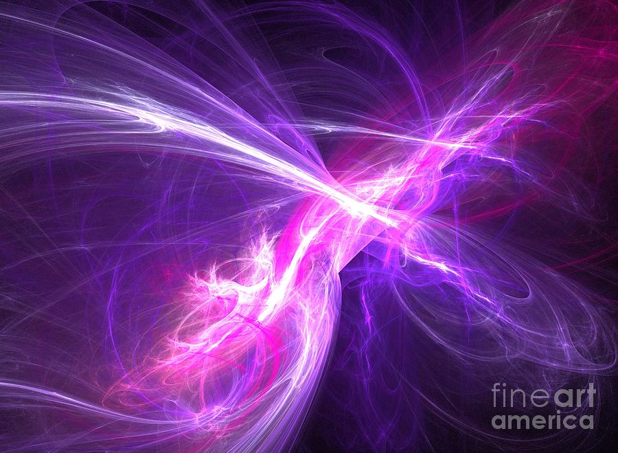 Abstract Digital Art - Violet Flame by Kim Sy Ok