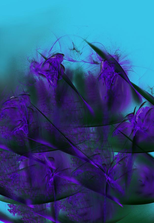 Abstract Digital Art - Violet Growth by David Lane