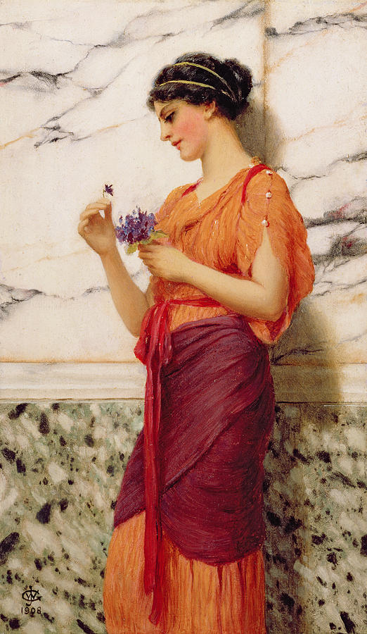 Valentines Day Painting - Violets by John William Godward