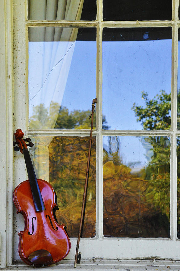 Violin on a Window Sill Photograph by Bill Cannon