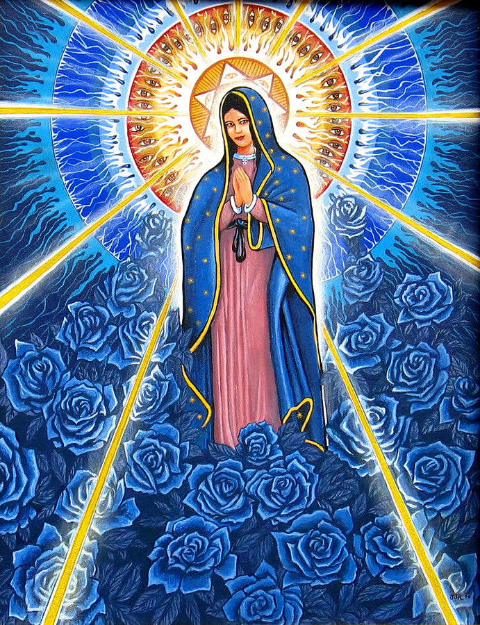 Virgin of the Blue Roses Painting by James RODERICK