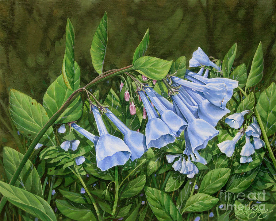 Virginia Bluebells Painting by Bob  George