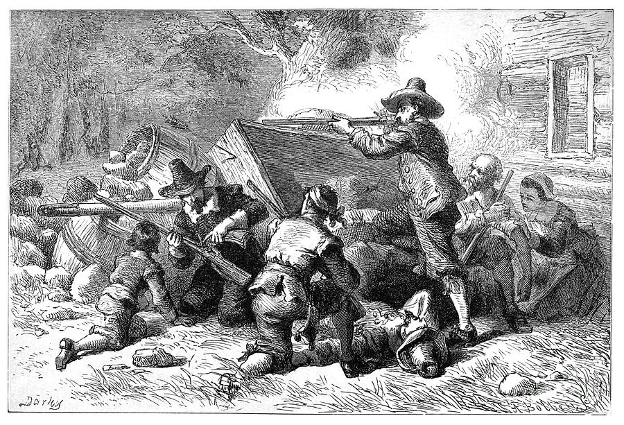 Virginia: Indian Attack Photograph by Granger