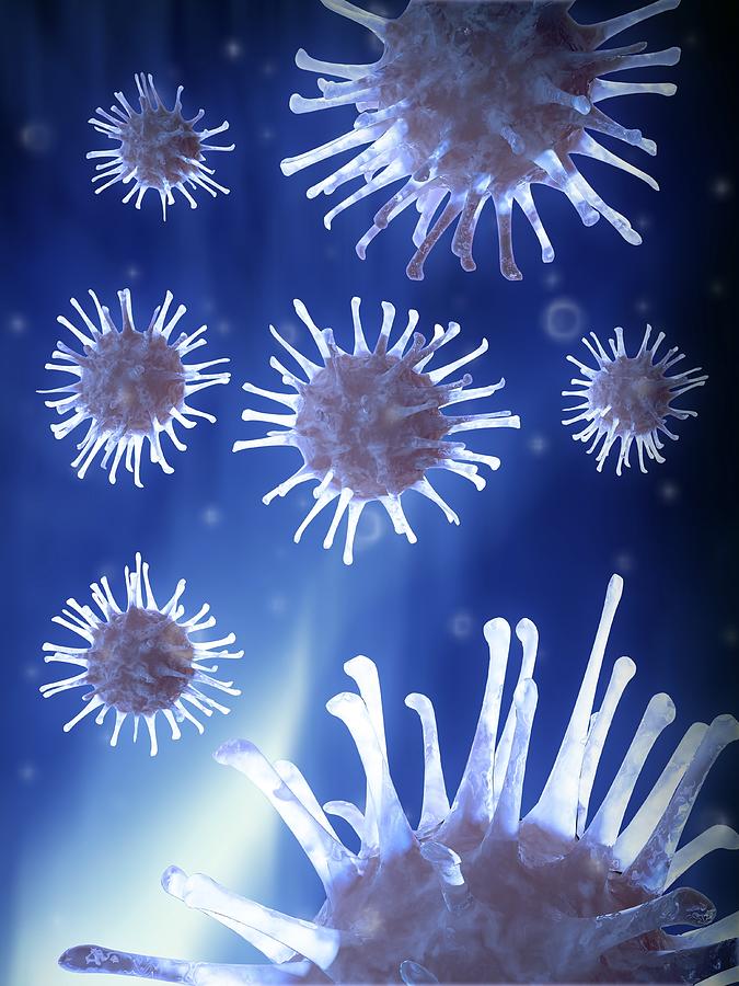 Virus Particles, Artwork Digital Art by Andrzej Wojcicki