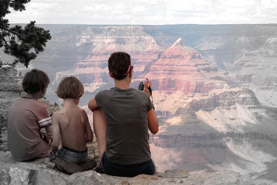 Visiting Grand Canyon Photograph by Emanuel Tanjala