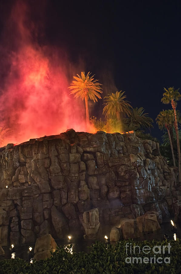 Volcano eruption show at the Mirage Hotel in Las Vegas Photograph by