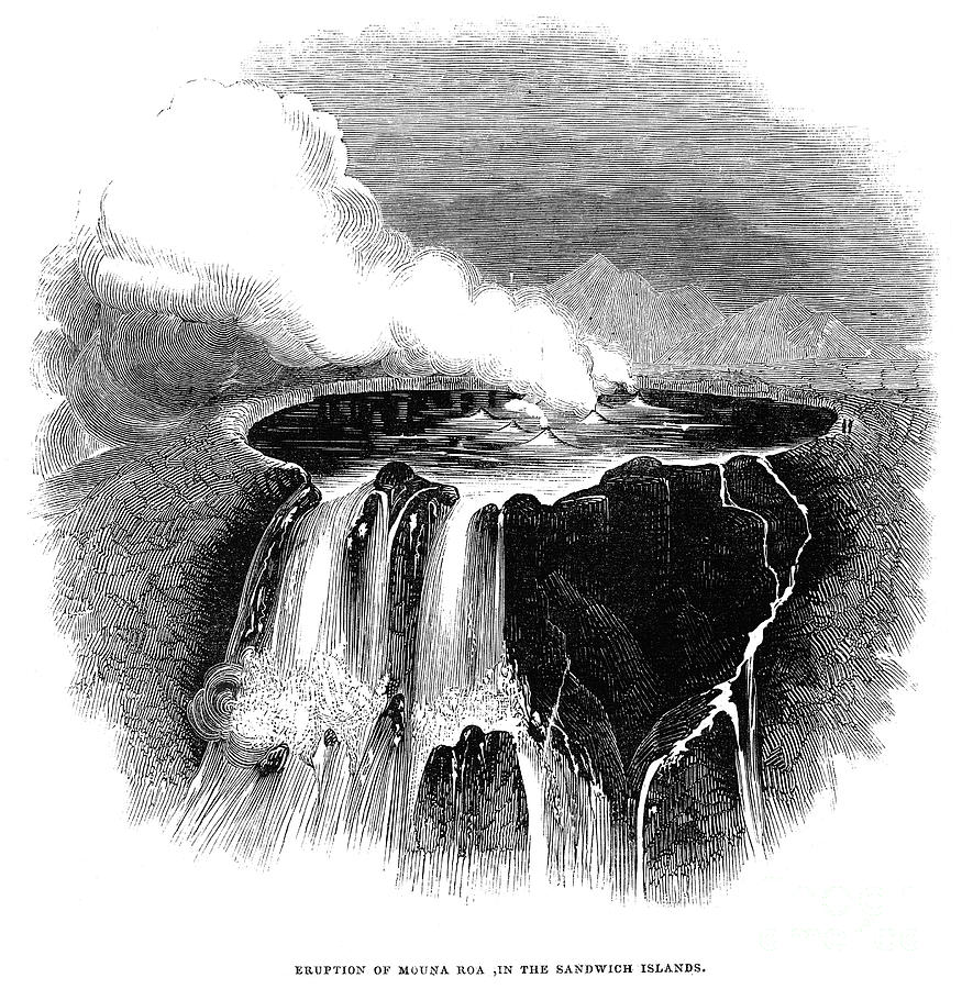 Volcano: Hawaii, 1844 Photograph by Granger