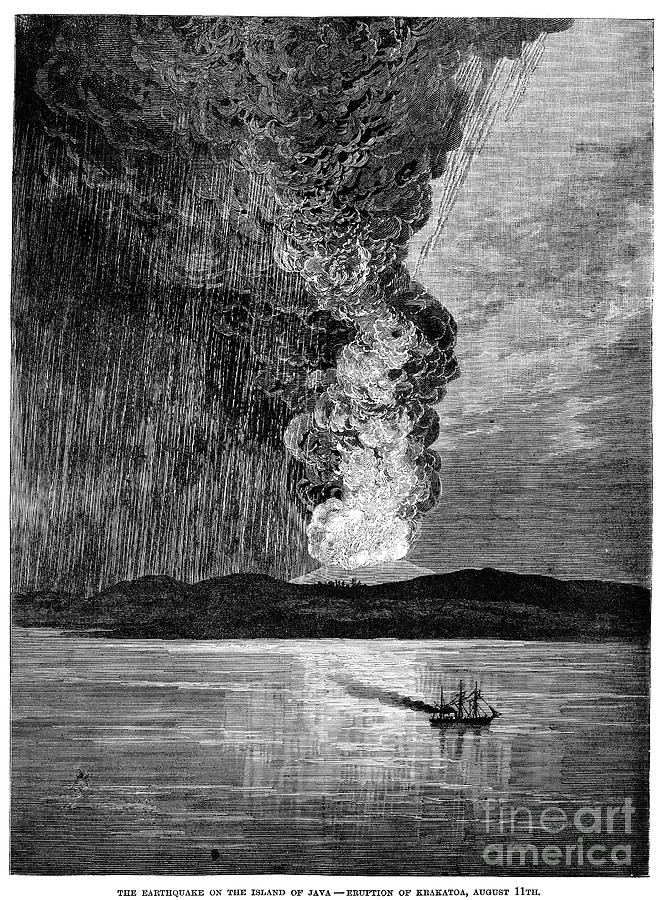 Volcano: Krakatau, 1883 Photograph by Granger