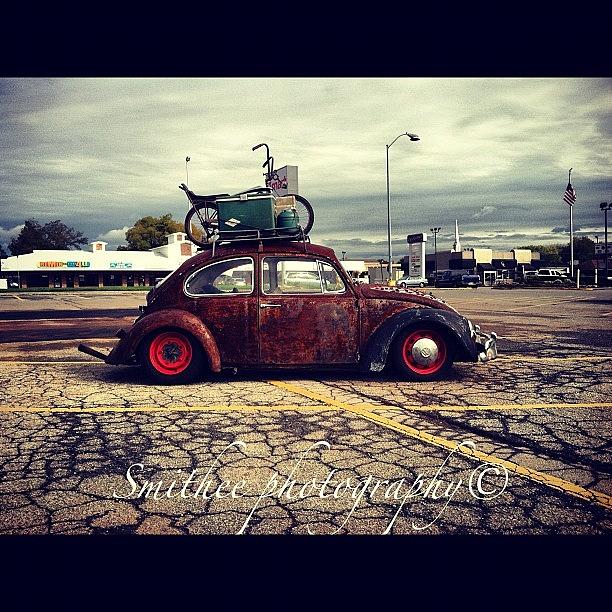 Car Photograph - #volkswagon #vw #bug #parkinglot #rusty by S Smithee
