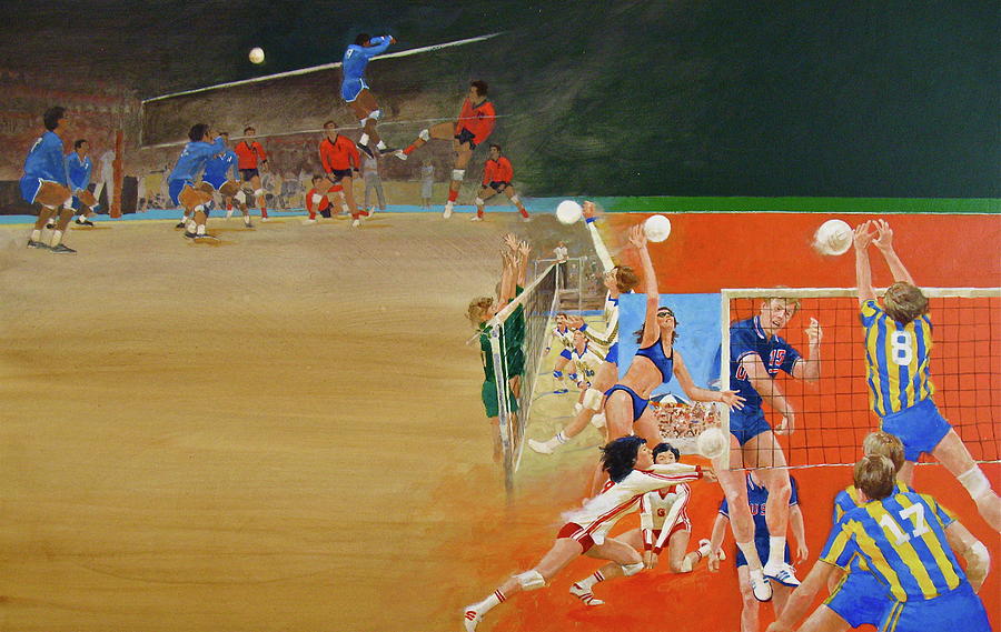 Volley Ball Painting by Cliff Spohn