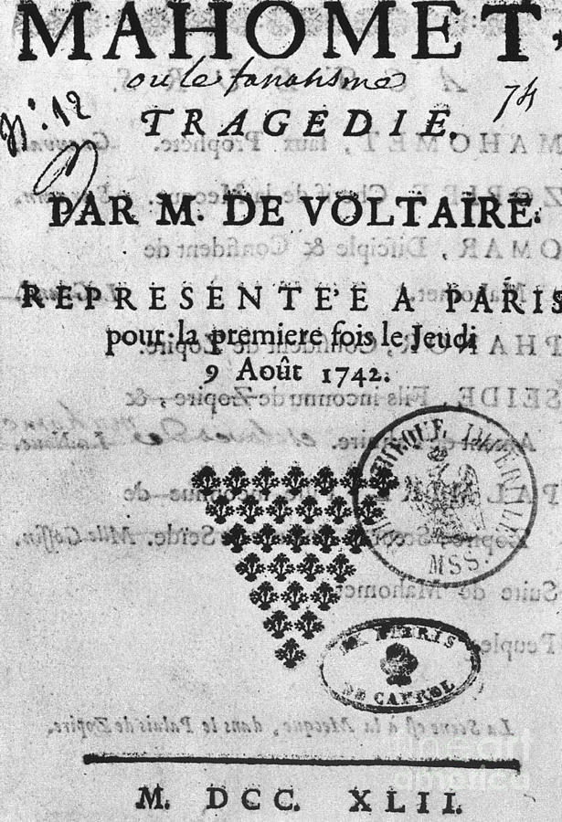 Voltaire: Mahomet, 1742 Photograph by Granger