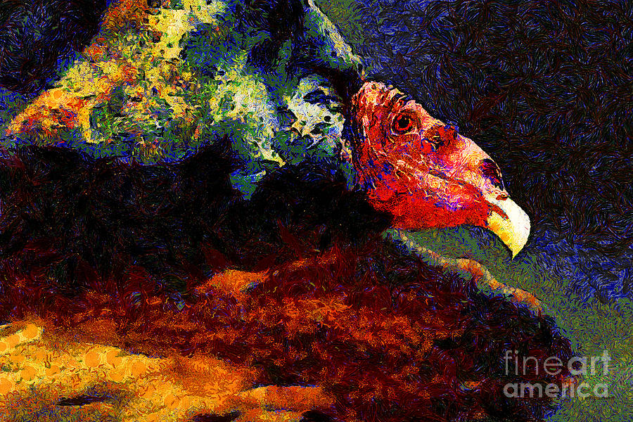 Vulture In Van Gogh.s Dream . 40D8879 Photograph by Wingsdomain Art and Photography