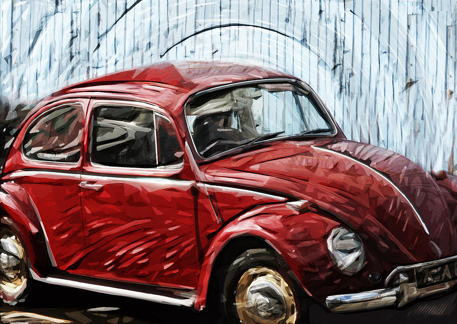 Car Digital Art - VW Beetle by Tilly Williams