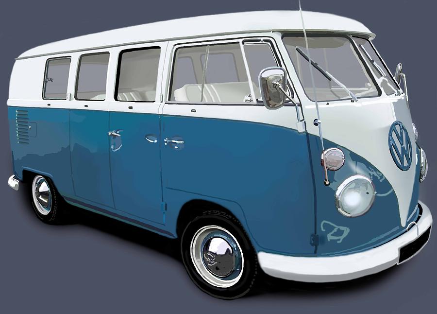 VW Volkswagon Camper Van Rubber Keyring Key ring BLUE 