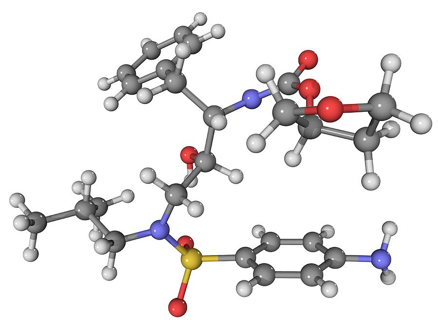 Molecular Photograph - Vx478 Aids Drug Molecule by Laguna Design