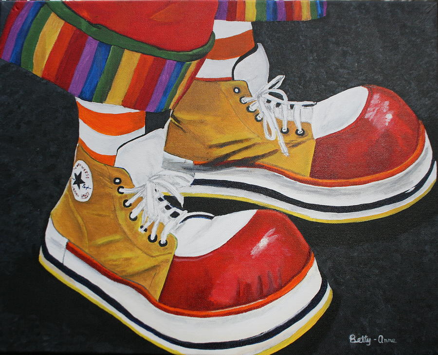 Waffles shoes Painting by Betty-Anne McDonald