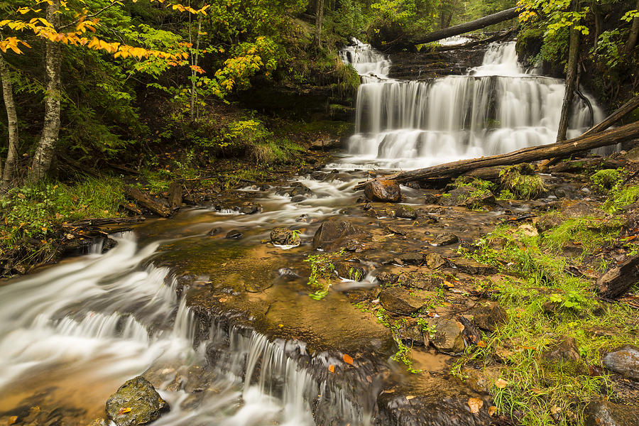 Fall Photograph - Wagner Falls 5 by John Brueske