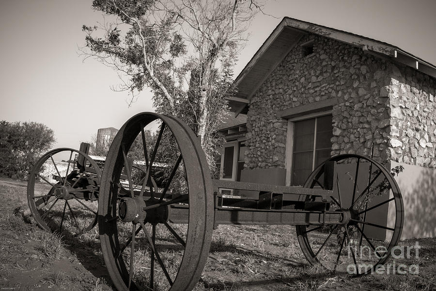 Wagon Wheel at the Ranch Photograph by Sherry Davis